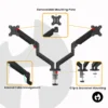 Dual Gas Spring Monitor Stand