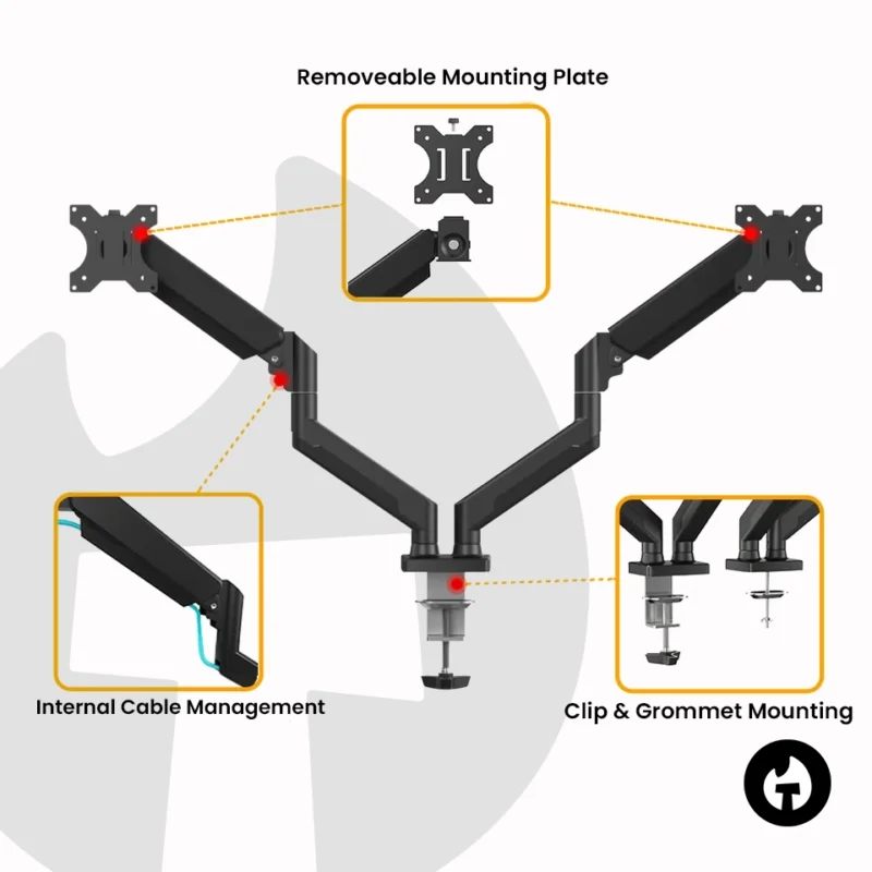 Dual Gas Spring Monitor Stand