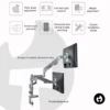 Dual Gas Spring Monitor Pole Arm