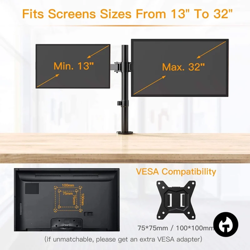 Dual Mechanical Monitor Arm