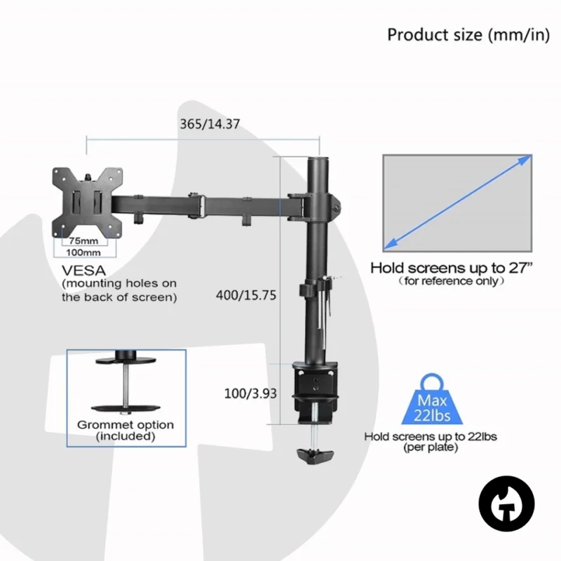 Single Mechanical Monitor Arm