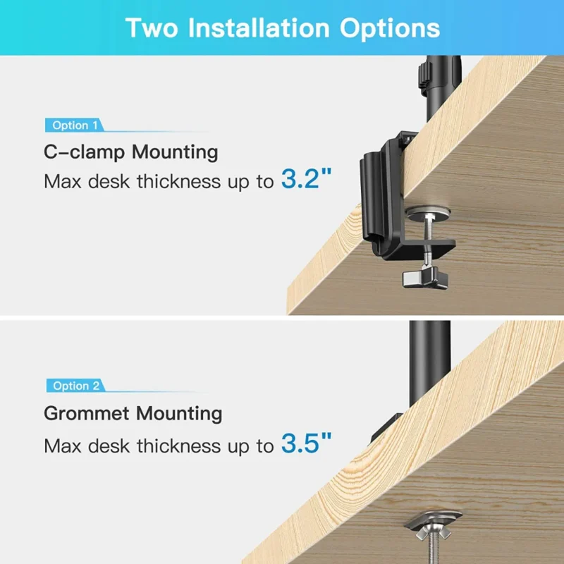 Dual Gas Spring Monitor Pole Arm