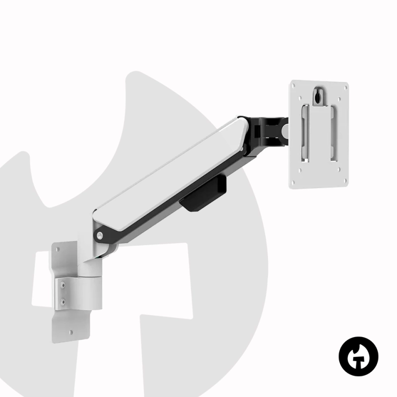 Single Gas Spring Wall Mount (White)