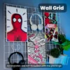 White Wall Grid with 1 Grid Tray and 2 Hooks for Wall Decoration
