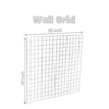 White Wall Grid with 1 Grid Tray and 2 Hooks for Wall Decoration