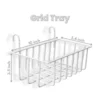 White Wall Grid with 1 Grid Tray and 2 Hooks for Wall Decoration