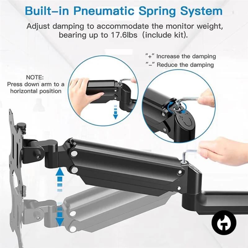 Single Gas Spring Wall Mount