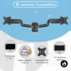 Dual Gas Spring Monitor Wall Mount