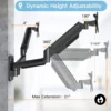 Dual Gas Spring Monitor Wall Mount