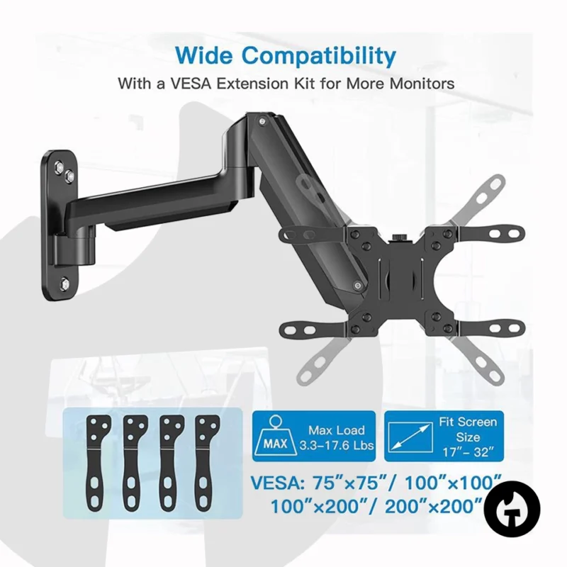 Single Gas Spring Wall Mount