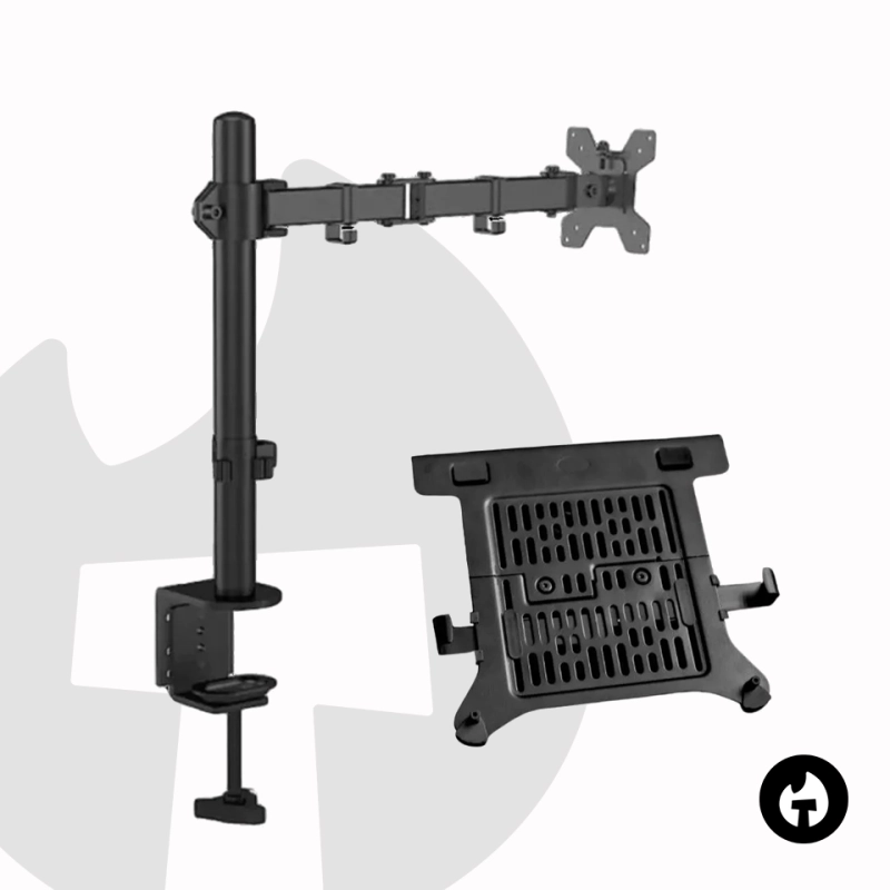 Single Mechanical Arm and Premium Laptop Tray Bundle