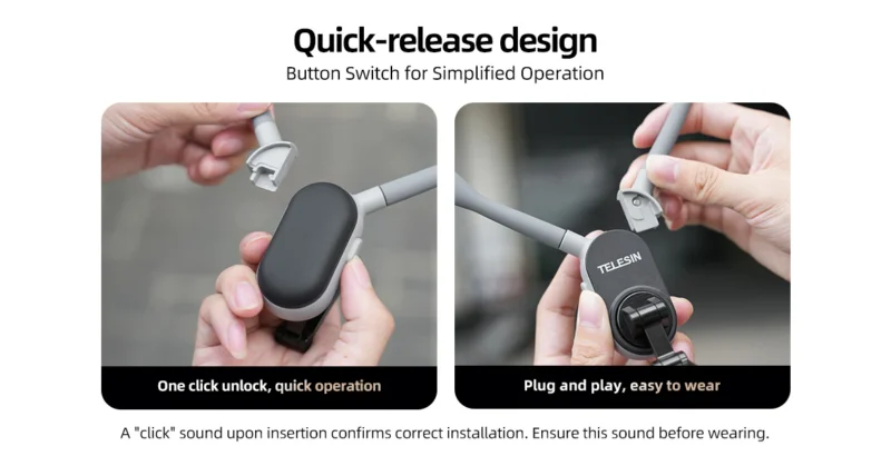 TELESIN Magnetic Neck Mount for Phones (Gray)