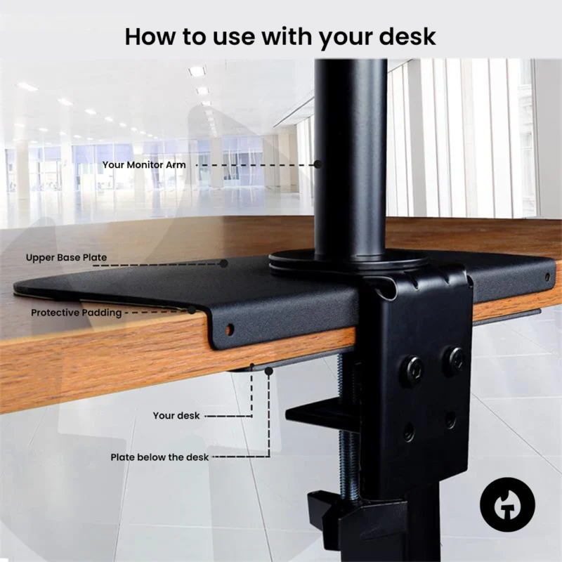 Monitor Arm Base Enhancer Plate