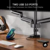 Triple Gas Spring Monitor Arm