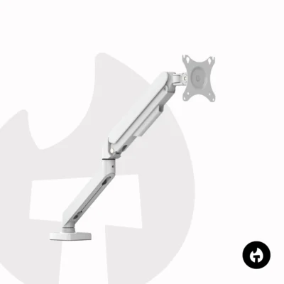 White Single Gas Spring Monitor Arm 2 White Single Gas Spring Monitor Arm