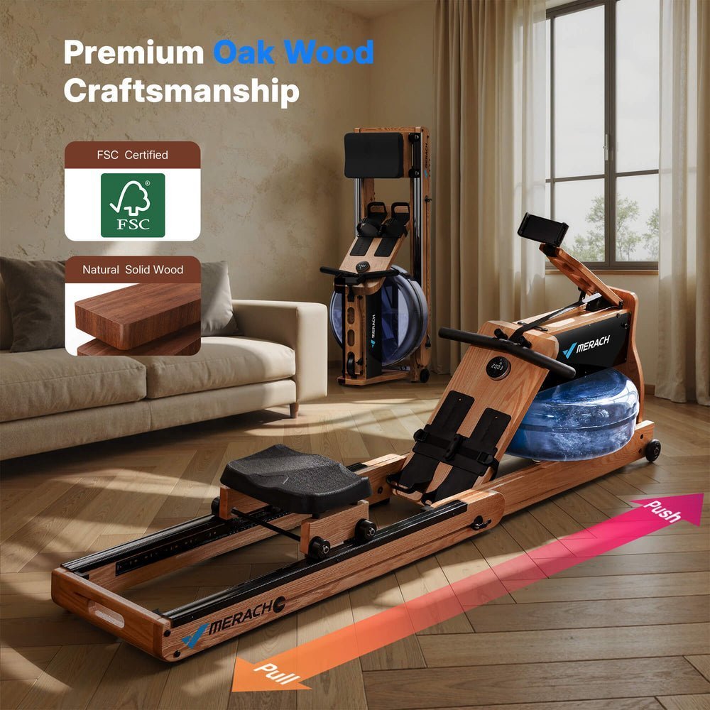 MERACH 950 Dual Resistance Water Rower Machine